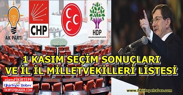 1 Kasım 2015 GENEL SEÇİM SONUÇLARI ''AK PARTİ TEK BAŞINA İKTİDAR''