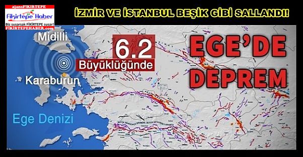 İstanbul ve Çanakkale'de de hissedilen 6.2 şiddetinde deprem !