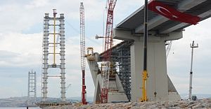 Körfez geçiş köprü yapımı emin adımlarla ilerliyor ...