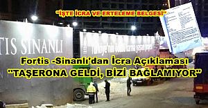 Fortis -Sinanlı Şantiyesinde, taşerona gelen icra ve belgeleri