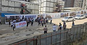 FİKİRTEPE EMLAK KONUT'TAN MAAŞINI ALAMAYAN İŞÇİLERDEN EYLEM
